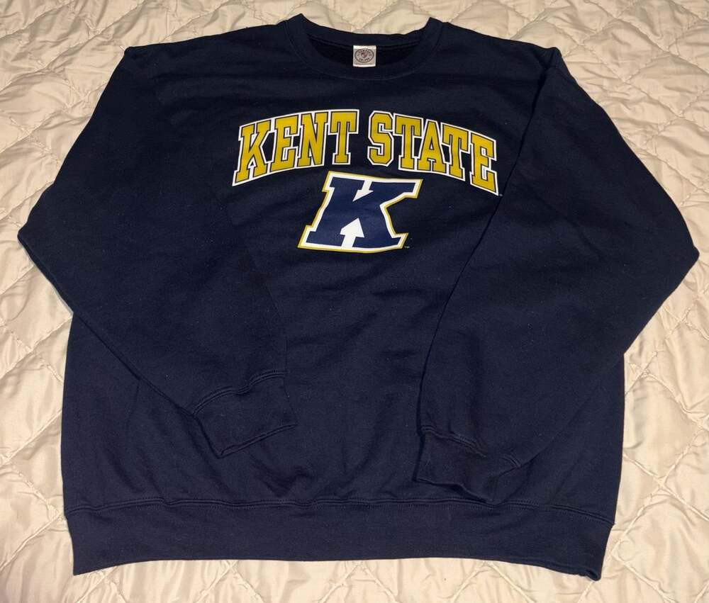 Vintage-Style Kent State University Navy Blue Crewneck Sweatshirt